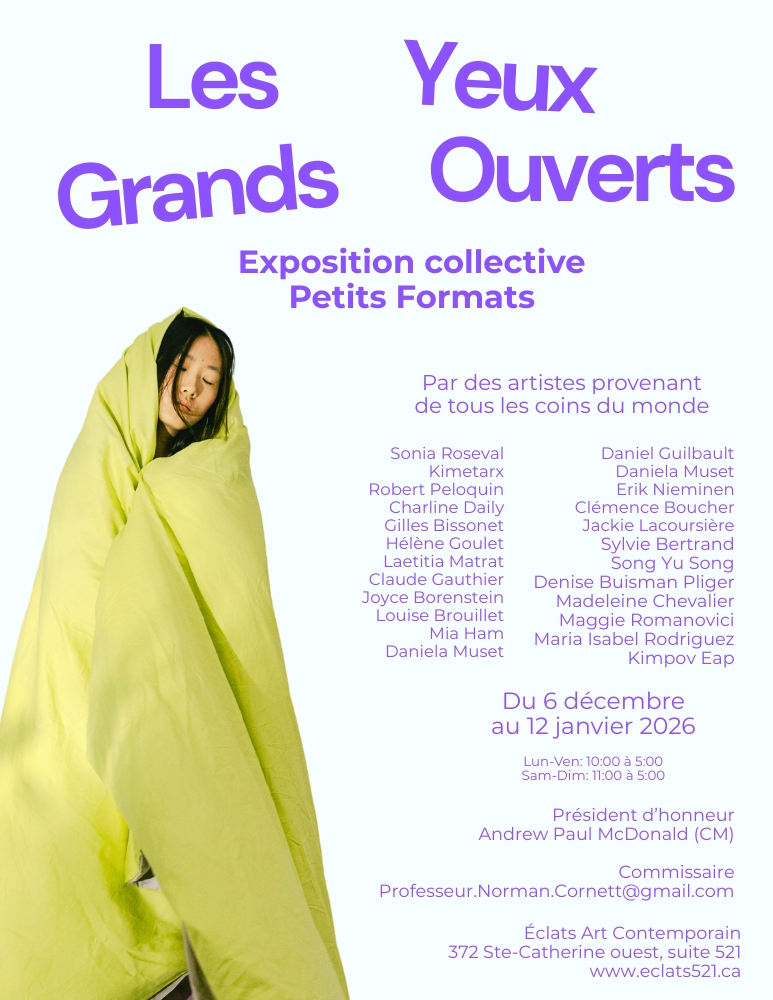 Kimpov expose à la Galerie Éclats 521 au Belgo, 372 Ste-Catherine ouest.